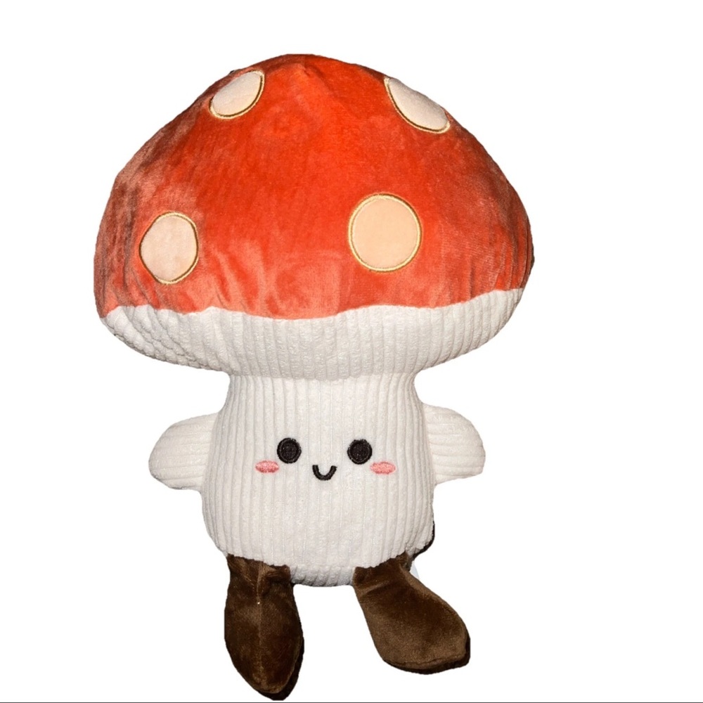 Smoochy Pet Pals Plush Pet Toy  with crinkle paper and squeaker /mushroom